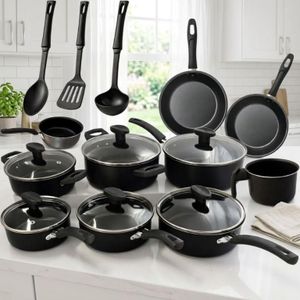 Jogo Panelas 13 Peças Antiaderente Conjunto Kit Frigideira Caçarola Fervedor Cozinha Completa