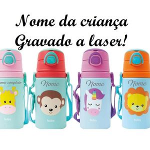 Garrafinha Infantil Personalizada BUBA - Nome Gravado a Laser - 450ml Alumínio original