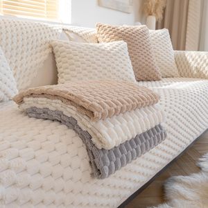 Capa De Sofá 1 2 3 4 Lugares Em Forma De l Nordic Simplicidade Toalha Slipcover Cobertor Almofada De Pelúcia Traseira