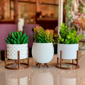 Kit de Vasos Cachepot Minimalista Texturas Vasinho Sala Decoração Delicada para Plantinhas Cactus