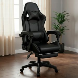 Cadeira Gamer Preta Ergonômica Reclinável Confortável Com Rodinha