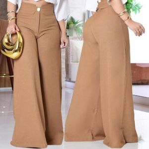 Calça Pantalona de Linho Feminina com Botão e Zíper Frontal Elegancia e Conforto