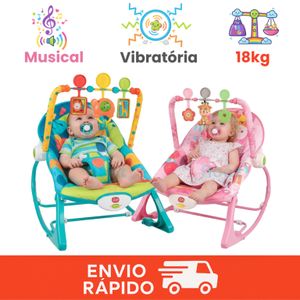 Cadeira de Descanso Vibratória e Musical Bebê Baby Galzerano e DM Toys