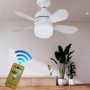 Ventilador de Teto Silencioso com Lâmpada Led Bulbo 80w Controle BF BQ Bivolt 5 Pás Flowers