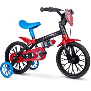 Bicicleta Infantil Aro 12 Triciclo Nathor Com Rodinhas de Equilibro e Garrafinha de Água