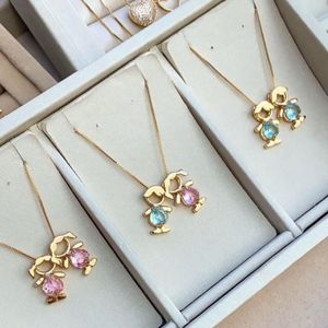 [ SEMI JOIA ] Colar Filhos Menino Menina Cristal Casal ou 3 Banho Ouro 18k Presente Dia das Mães Acessórios Femininos