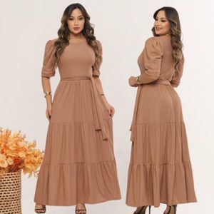 Vestido Feminino Longo Evangélico Luxo Elegante No Canelado