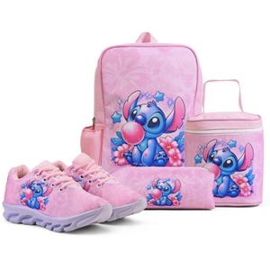Kit Escolar Infantil Stitch Tênis Mochila Passeio Lancheira e Bolsinha Lançamento
