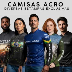 Camisa Camiseta De Agro Blusa Com Proteção Uv50 Dryfit Esportetivo Leve Confortável Resitente ao Sol