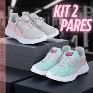 Kit 2 Pares Tênis Feminino Academia Corrida Leve Confortável Esportivo Ideal Para Treinos 38-43