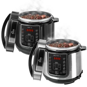 Panela de Pressão Elétrica Digital 5/6 litros Preta ou Inox - kian