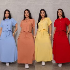 Conjunto Feminino Alfaiataria Cropped + Saia Longa Rodada com Fenda | Moda Evangélica Elegante