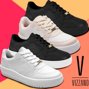 Tênis Vizzano Feminino Casual Plataforma Moda Passeio Leve Macio Ultra Conforto Flatform Dia Confortável Versátil Urbano
