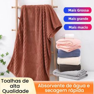 KIT Toalha de Banho Microfibra Coral 70x140cm – toque Macia, Leve, Alta Absorção e Secagem Rápida