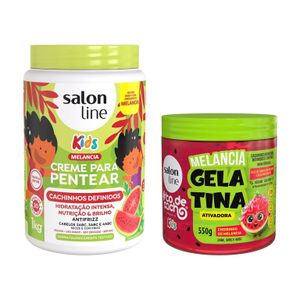 Kit Melancia com Creme para Pentear e Gelatina #todecacho Kids