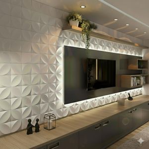 Kit 300 Placas PVC Revestimento 3D Decoracão Para Parede 25x25 cm