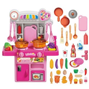 Cozinha Infantil Completa de Brinquedo com Luz e Som Sai Água Geladeira Fogão